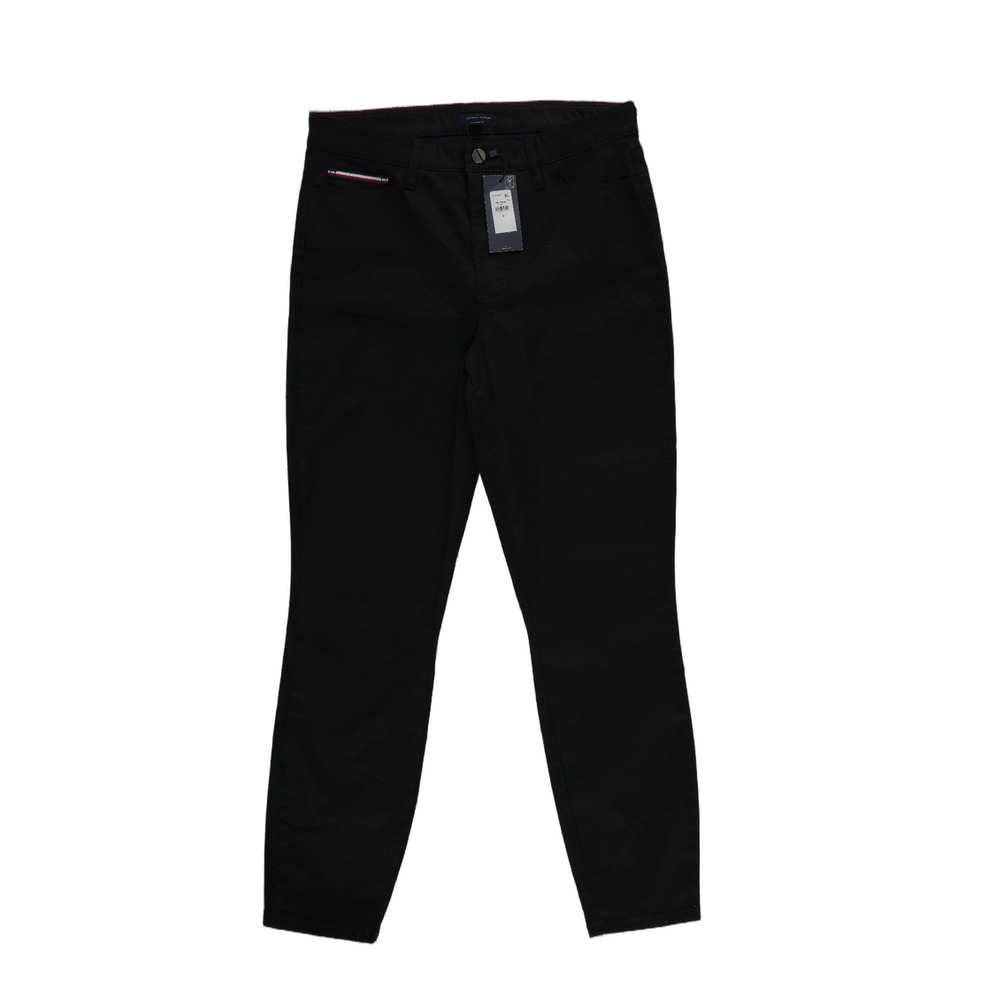 NWT Tommy Hilfiger Black Stretch Skinny Pants Women's Size 8 Mid Rise
